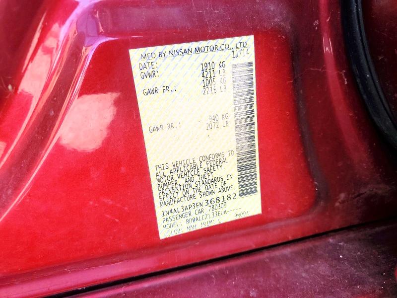 Aukcja sprzedaży 2015 Nissan Altima, vin: 1N4AL3AP3FN368182, numer aukcji: 70861966