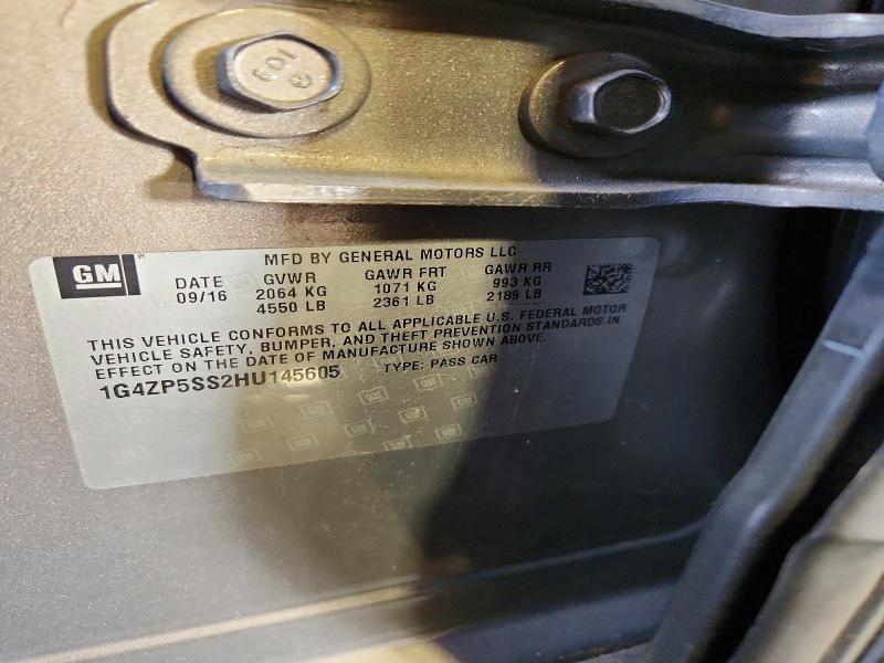 2017 Buick Lacrosse მანქანა იყიდება აუქციონზე, vin: 1G4ZP5SS2HU145605, აუქციონის ნომერი: 70310436