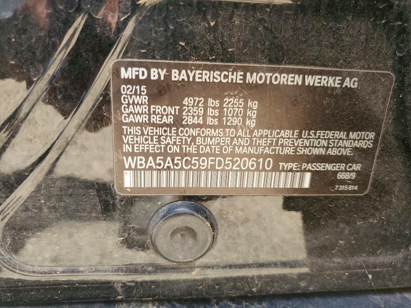 Продаж на аукціоні авто 2015 Bmw 528, vin: WBA5A5C59FD520610, номер лоту: 67844786