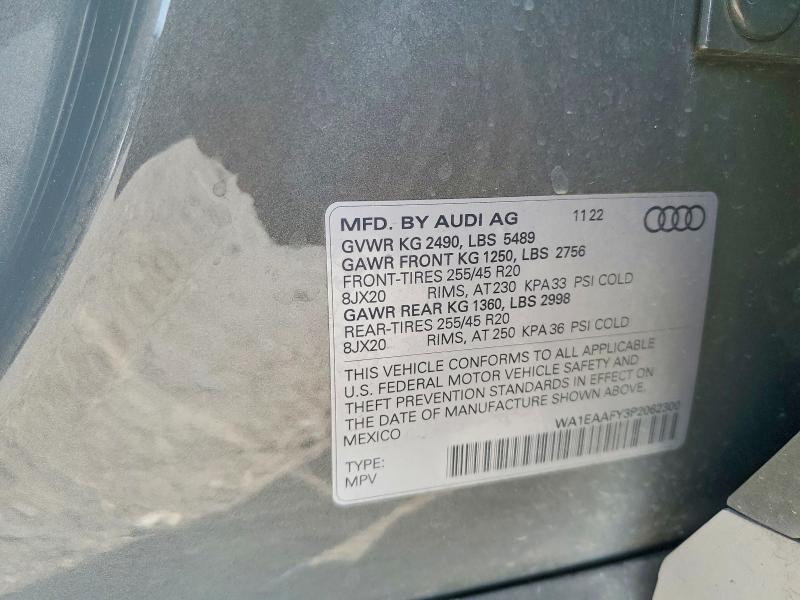 Aukcja sprzedaży 2023 Audi Q5, vin: WA1EAAFY3P2062300, numer aukcji: 67884766