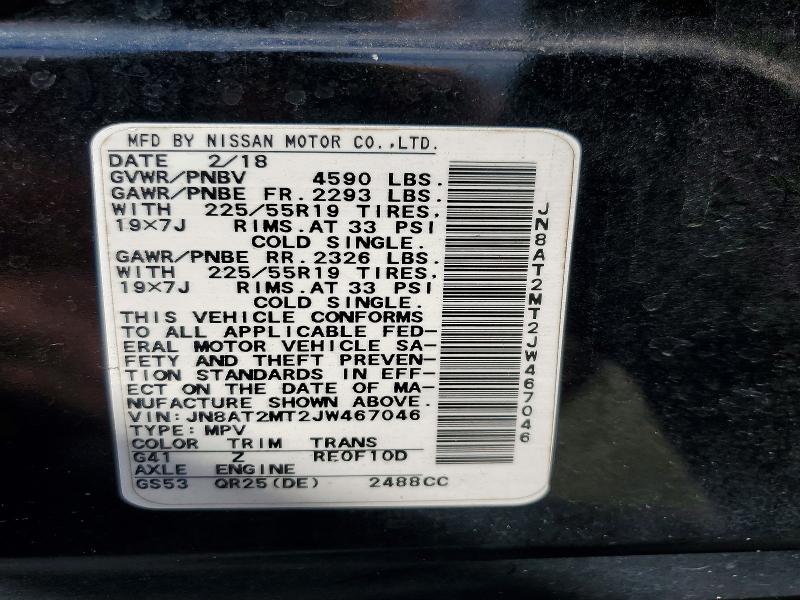 Продаж на аукціоні авто 2018 Nissan Rogue, vin: JN8AT2MT2JW467046, номер лоту: 68173856