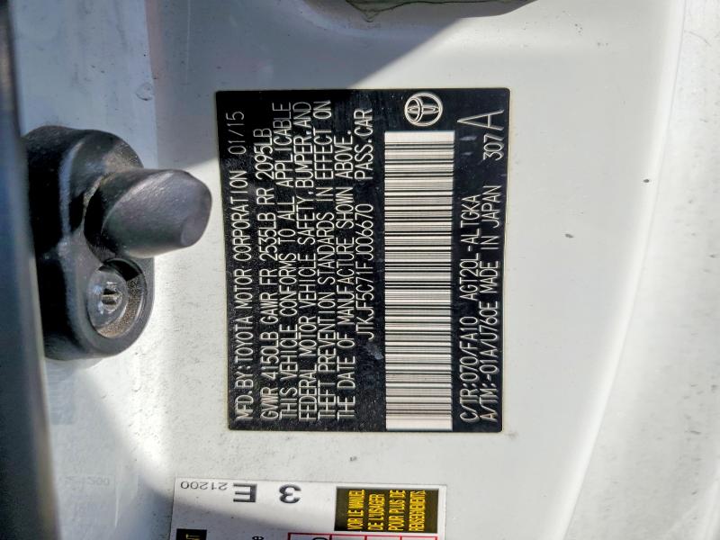 Auction sale of the 2015 Scion Tc, vin: JTKJF5C71FJ006670, lot number: 68883716