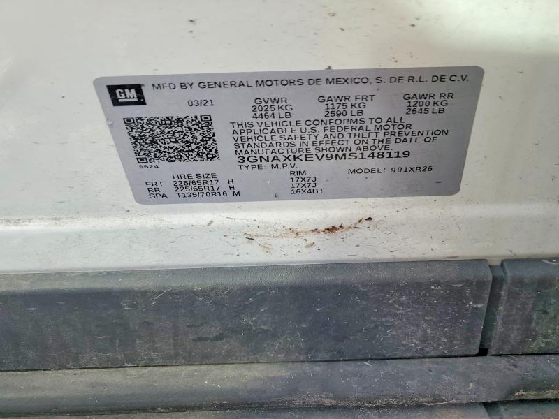 Aukcja sprzedaży 2021 Chevrolet Equinox, vin: 3GNAXKEV9MS148119, numer aukcji: 69177826