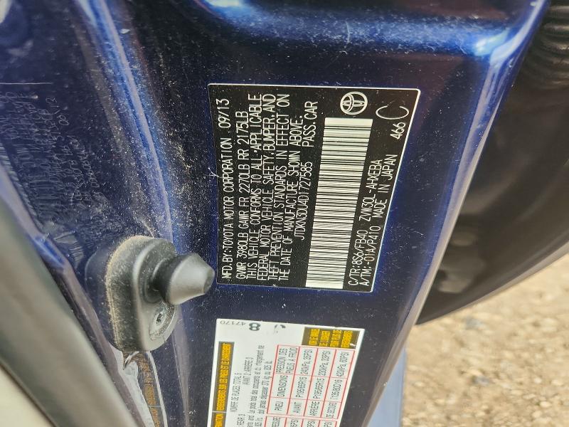 70357586 :رقم المزاد ، JTDKN3DU4D1727585 vin ، 2013 Toyota Prius مزاد بيع