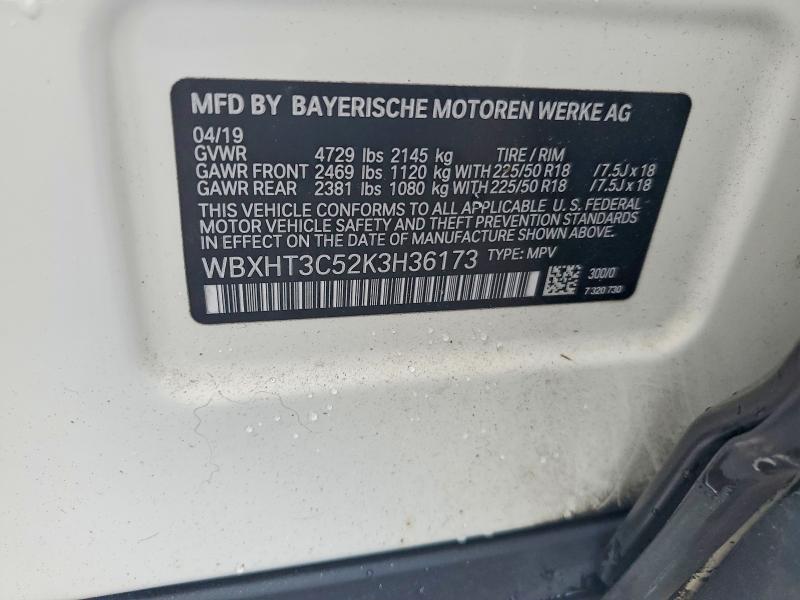 67462916 :رقم المزاد ، WBXHT3C52K3H36173 vin ، 2019 Bmw X1 مزاد بيع