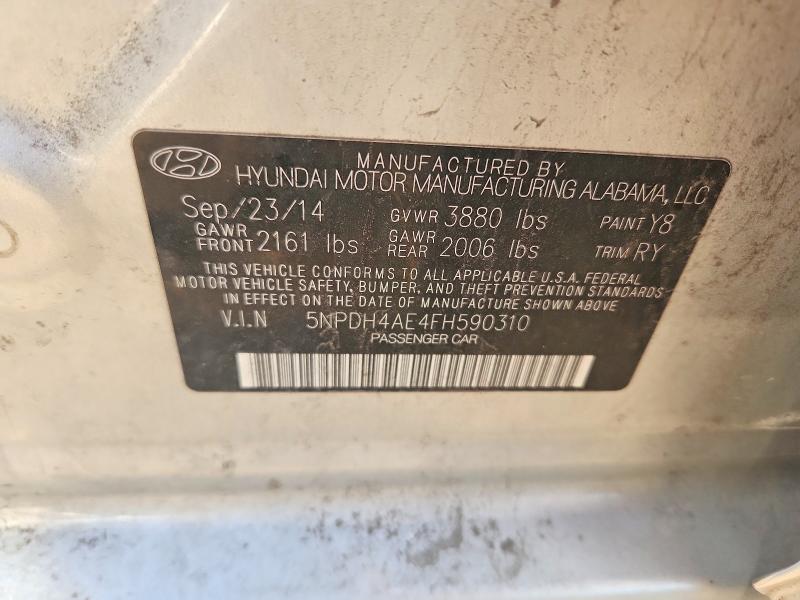 67893656 :رقم المزاد ، 5NPDH4AE4FH590310 vin ، 2015 Hyundai Elantra مزاد بيع