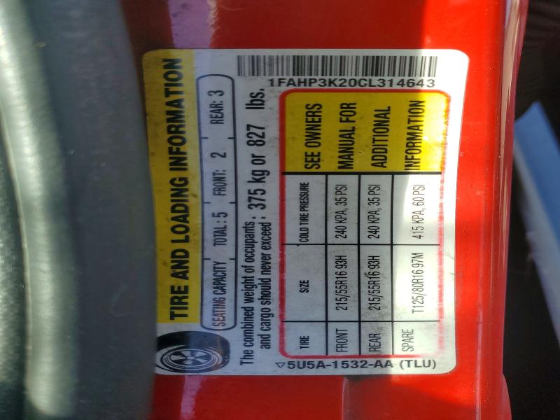 Aukcja sprzedaży 2012 Ford Focus, vin: 1FAHP3K20CL314643, numer aukcji: 70379766