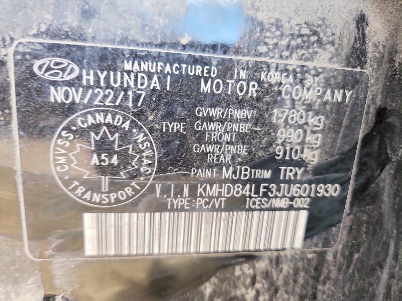 2018 Hyundai Elantra მანქანა იყიდება აუქციონზე, vin: KMHD84LF3JU601930, აუქციონის ნომერი: 70604346