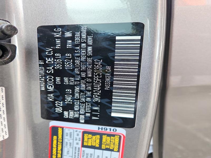 68234496 :رقم المزاد ، 3KPA24AD5PE513642 vin ، 2023 Kia Rio مزاد بيع