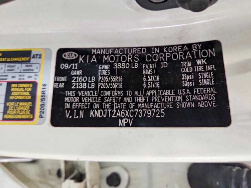 Aukcja sprzedaży 2012 Kia Soul, vin: KNDJT2A6XC7379725, numer aukcji: 69486366