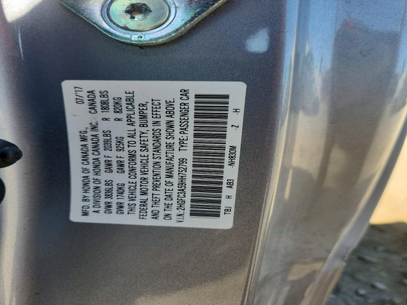 67513556 :رقم المزاد ، 2HGFC3A59HH752799 vin ، 2017 Honda Civic مزاد بيع
