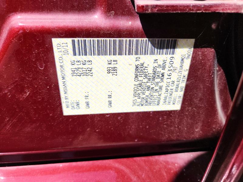 69027206 :رقم المزاد ، 1N4AL2AP1CC163509 vin ، 2012 Nissan Altima مزاد بيع