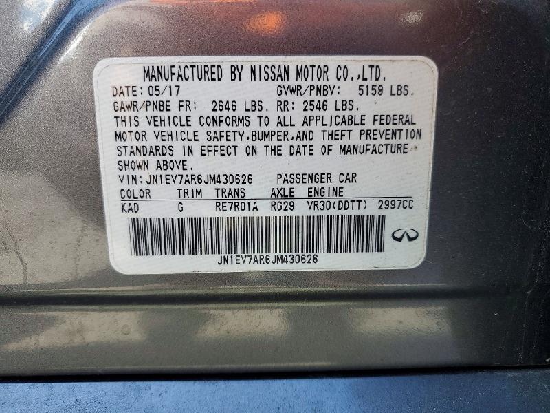 Продаж на аукціоні авто 2018 Infiniti Q50, vin: JN1EV7AR6JM430626        , номер лоту: 66863366