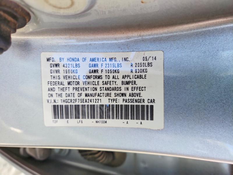 69325356 :رقم المزاد ، 1HGCR2F75EA241221 vin ، 2014 Honda Accord مزاد بيع