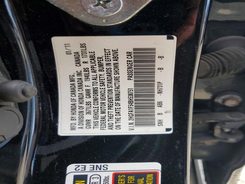Aukcja sprzedaży 2011 Honda Civic, vin: 2HGFA1F54BH538751, numer aukcji: 70048466