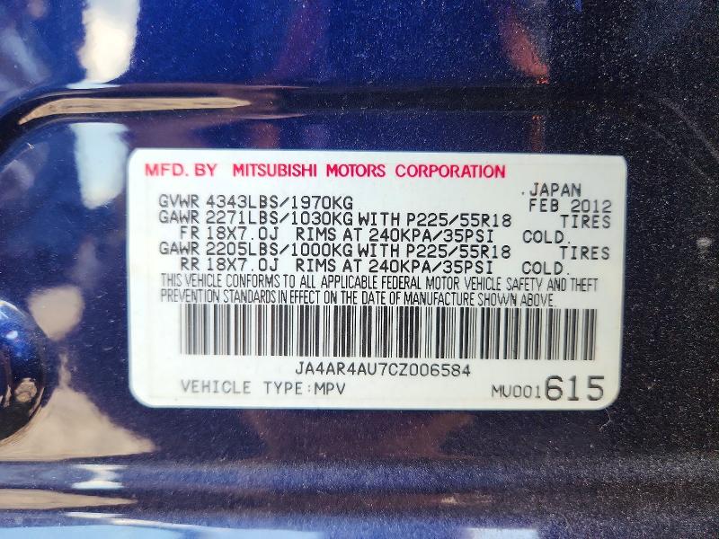 Aukcja sprzedaży 2012 Mitsubishi Outlander Sport, vin: JA4AR4AU7CZ006584, numer aukcji: 66335096