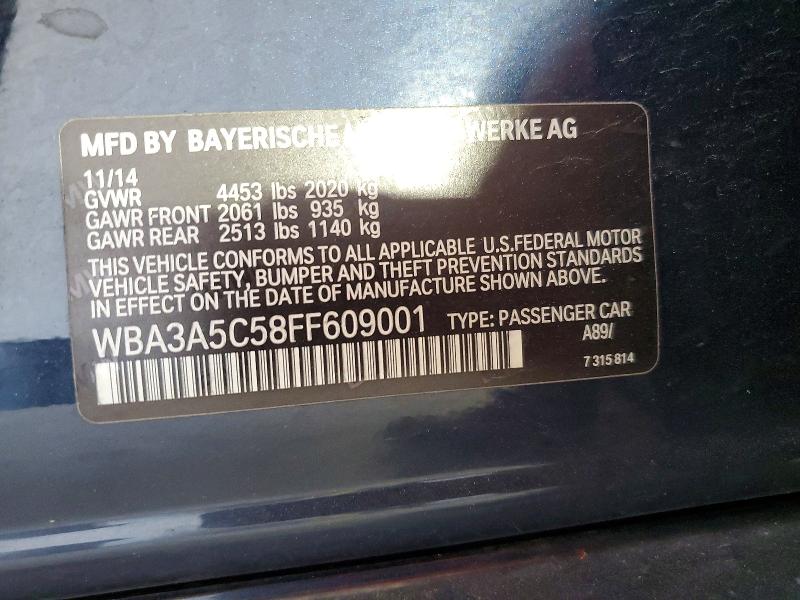 67274466 :رقم المزاد ، WBA3A5C58FF609001 vin ، 2015 Bmw 328 مزاد بيع
