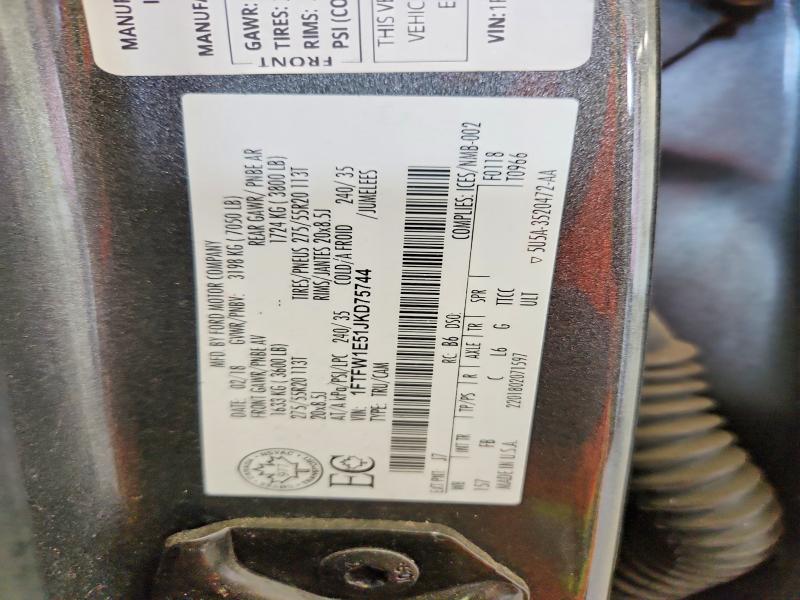 Продаж на аукціоні авто 2018 Ford F150, vin: 1FTFW1E51JKD75744, номер лоту: 67220066