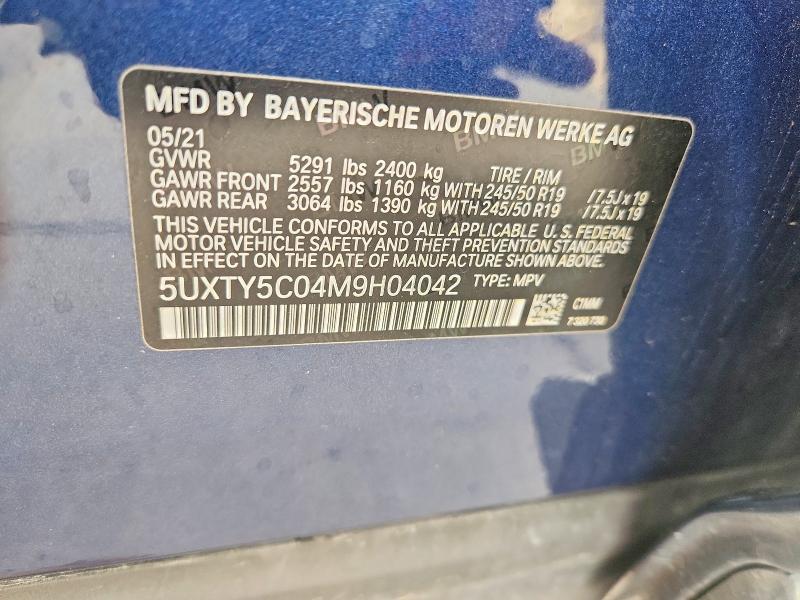 Aukcja sprzedaży 2021 Bmw X3, vin: 5UXTY5C04M9H04042, numer aukcji: 68028656