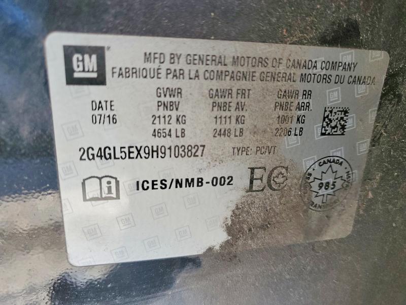 Продаж на аукціоні авто 2017 Buick Regal, vin: 2G4GL5EX9H9103827, номер лоту: 68794626