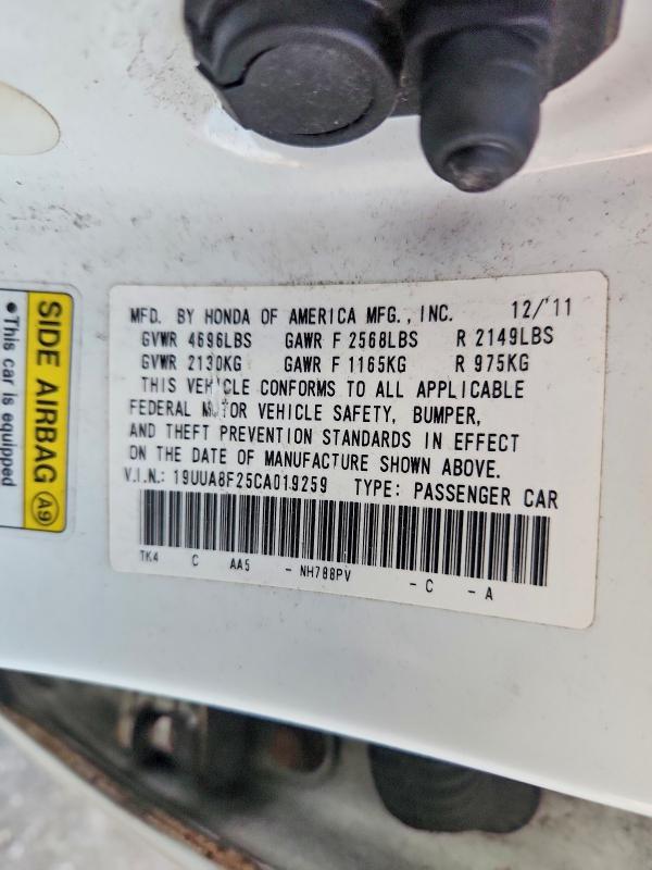 68160686 :رقم المزاد ، 19UUA8F25CA019259 vin ، 2012 Acura Tl مزاد بيع