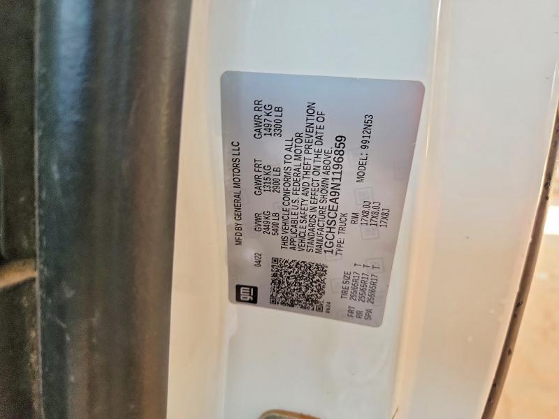 69418006 :رقم المزاد ، 1GCHSCEA9N1196859 vin ، 2022 Chevrolet Colorado مزاد بيع
