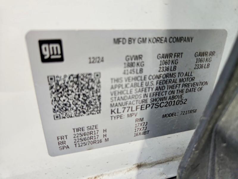 69948676 :رقم المزاد ، KL77LFEP7SC201052 vin ، 2025 Chevrolet Trax مزاد بيع