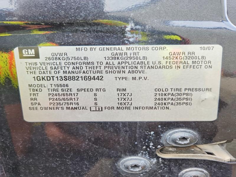 2008 Gmc Envoy მანქანა იყიდება აუქციონზე, vin: 1GKDT13S882169442, აუქციონის ნომერი: 67931426