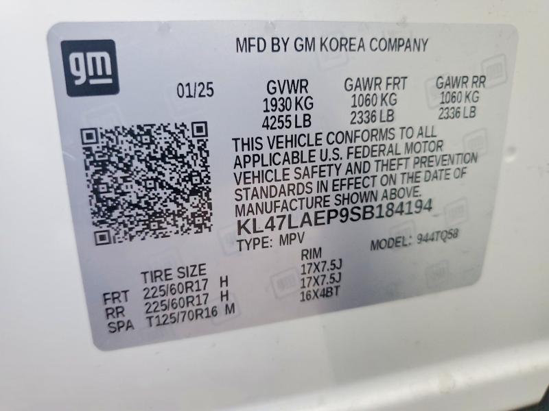 67699476 :رقم المزاد ، KL47LAEP9SB184194 vin ، 2025 Buick Envista مزاد بيع