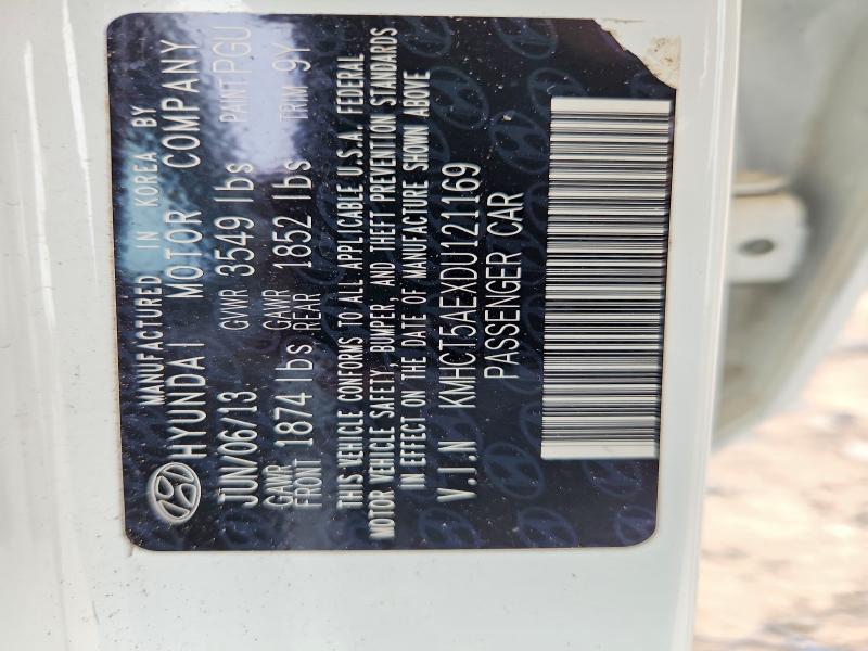 2013 Hyundai Accent მანქანა იყიდება აუქციონზე, vin: KMHCT5AEXDU121169, აუქციონის ნომერი: 70703046