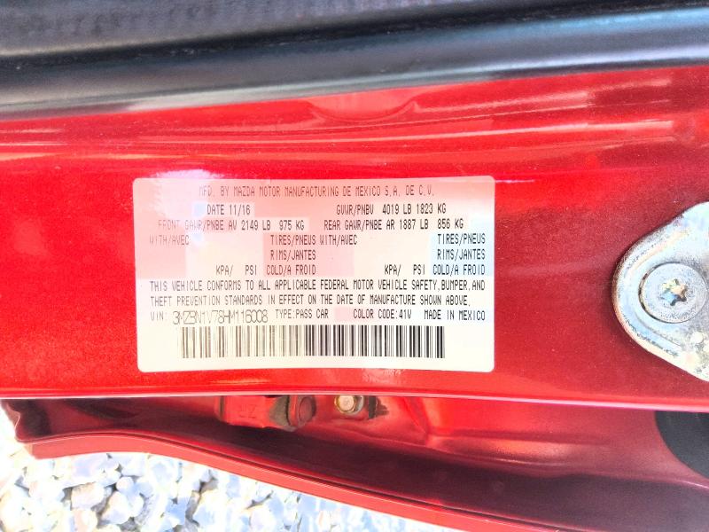 Продажа на аукционе авто 2017 Mazda 3, vin: 3MZBN1V78HM116008, номер лота: 69080516