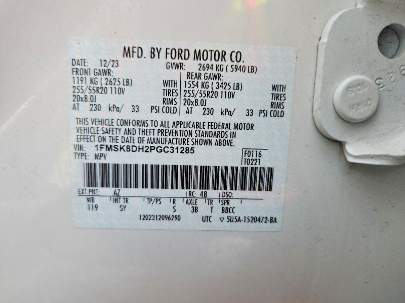 Продажа на аукционе авто 2023 Ford Explorer, vin: 1FMSK8DH2PGC31285, номер лота: 68797456