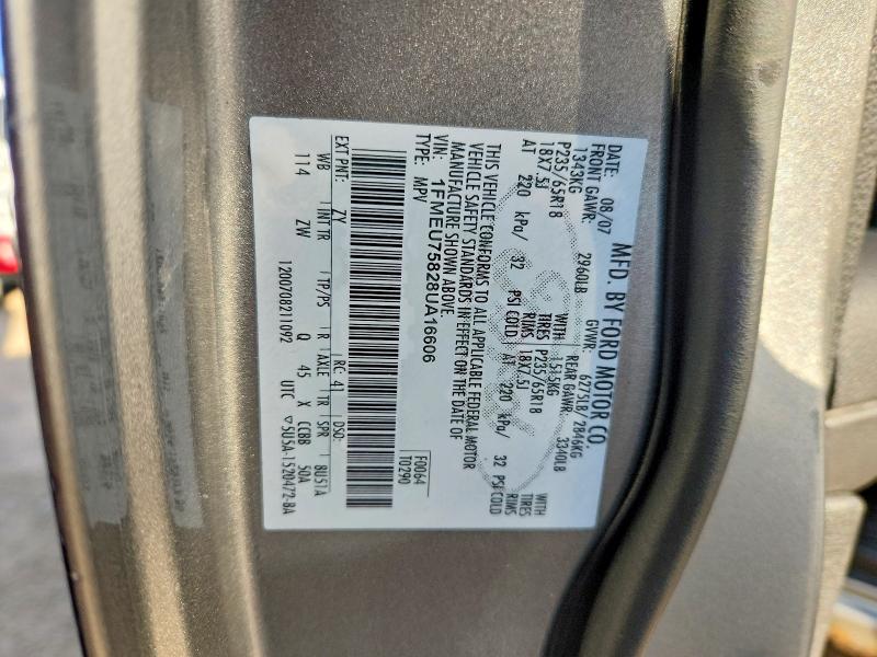 2008 Ford Explorer მანქანა იყიდება აუქციონზე, vin: 1FMEU75828UA16606, აუქციონის ნომერი: 70689066