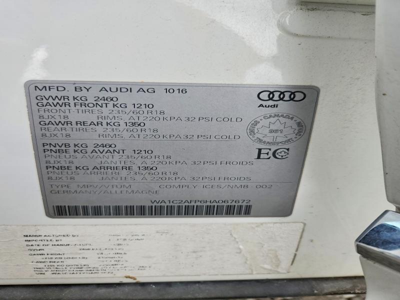 Продаж на аукціоні авто 2017 Audi Q5, vin: WA1C2AFP6HA067672, номер лоту: 69502126