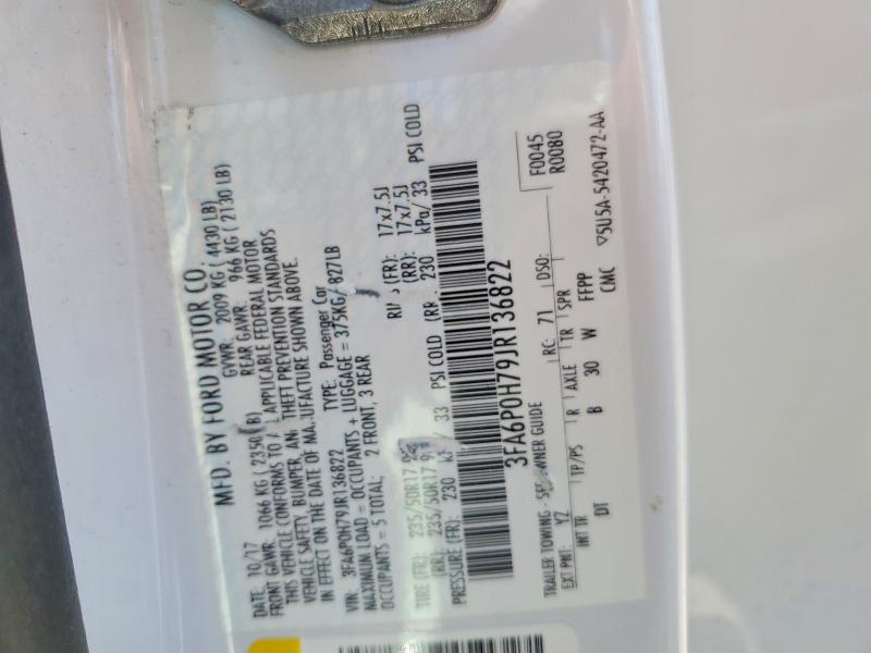 2018 Ford Fusion მანქანა იყიდება აუქციონზე, vin: 3FA6P0H79JR136822, აუქციონის ნომერი: 68436836