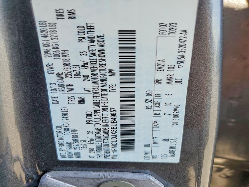 69294466 :رقم المزاد ، 1FMCU0JX5EUB49657 vin ، 2014 Ford Escape مزاد بيع