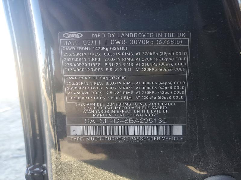 Aukcja sprzedaży 2011 Land Rover Range Rover Sport, vin: SALSF2D48BA295130, numer aukcji: 68254966