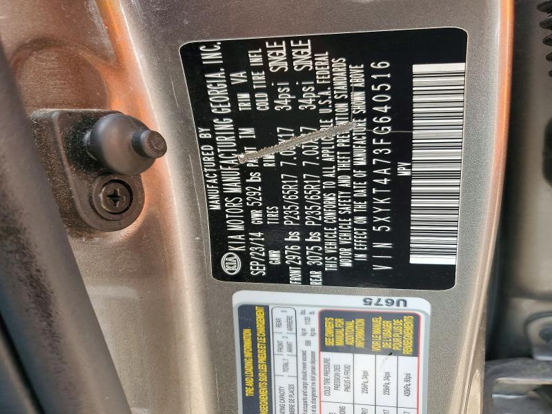 Продаж на аукціоні авто 2015 Kia Sorento, vin: 5XYKT4A73FG640516, номер лоту: 69908696