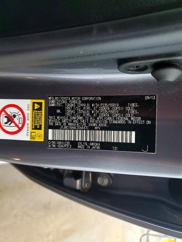 Aukcja sprzedaży 2014 Lexus Rx, vin: JTJBC1BA6E2068470, numer aukcji: 67703496
