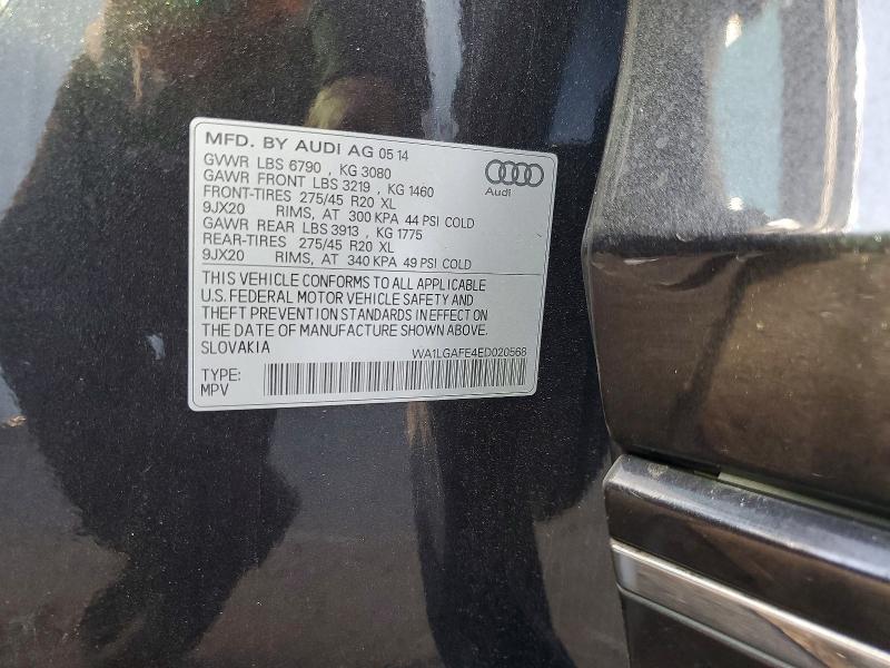 Aukcja sprzedaży 2014 Audi Q7, vin: WA1LGAFE4ED020568, numer aukcji: 68208766