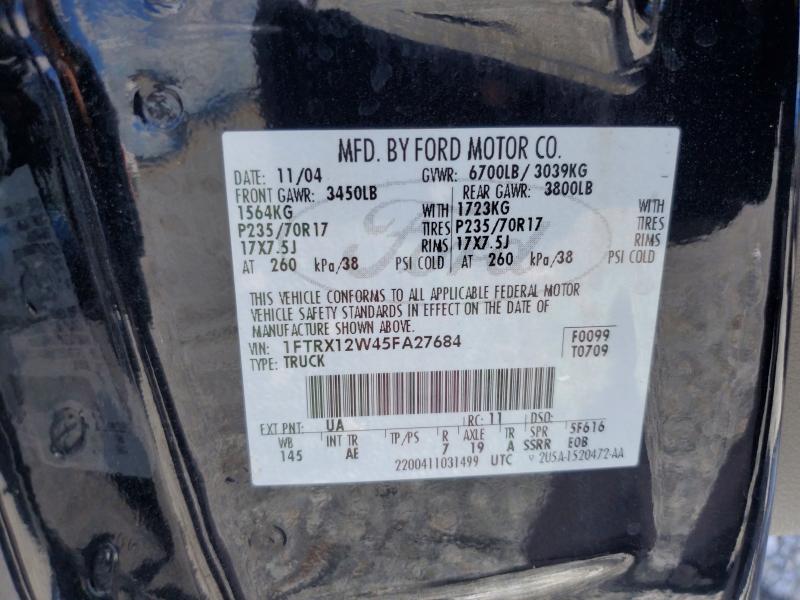 Aukcja sprzedaży 2005 Ford F150, vin: 1FTRX12W45FA27684, numer aukcji: 66743846