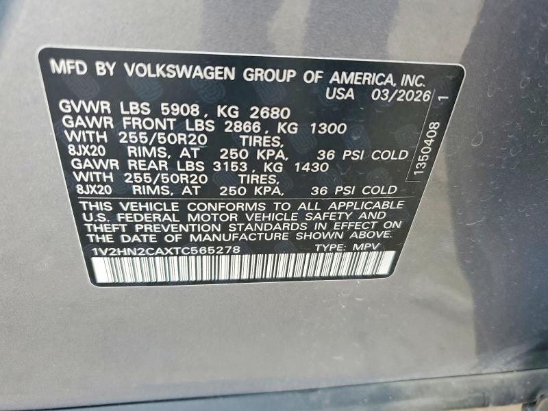 Aukcja sprzedaży 2026 Volkswagen Atlas, vin: 1V2HN2CAXTC565278, numer aukcji: 70218046