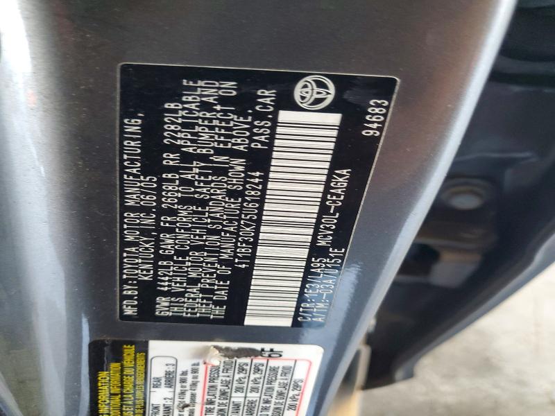 Продажа на аукционе авто 2005 Toyota Camry, vin: 4T1BF30K75U618244, номер лота: 70240826