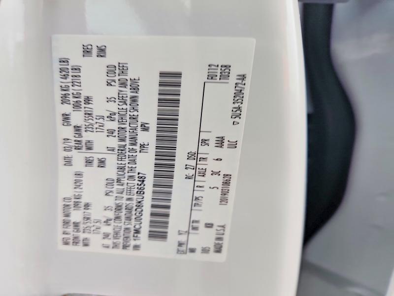 Auction sale of the 2019 Ford Escape, vin: 1FMCU0GD8KUB65487, lot number: 69365376
