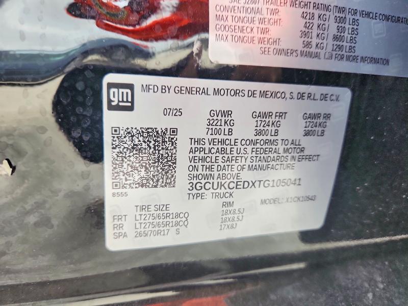 67827266 :رقم المزاد ، 3GCUKCEDXTG105041 vin ، 2026 Chevrolet Silverado مزاد بيع