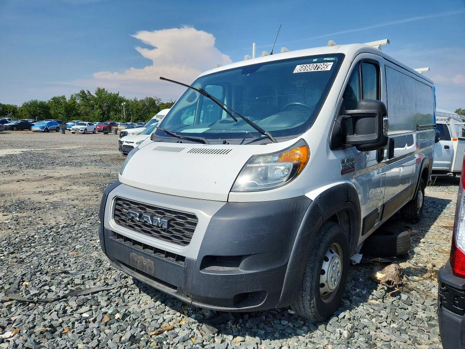 66980796 :رقم المزاد ، 3C6TRVAG1KE500861 vin ، 2019 Ram Promaster 1500 مزاد بيع