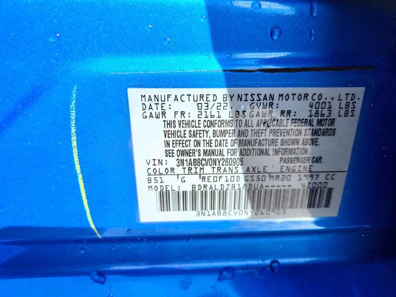 Продаж на аукціоні авто 2022 Nissan Sentra, vin: 3N1AB8CV0NY260905, номер лоту: 70950276