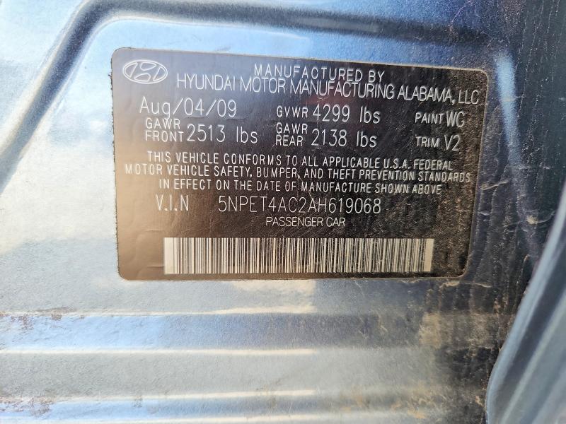 Aukcja sprzedaży 2010 Hyundai Sonata, vin: 5NPET4AC2AH619068, numer aukcji: 67301666