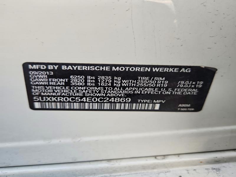 70052526 :رقم المزاد ، 5UXKR0C54E0C24869 vin ، 2014 Bmw X5 مزاد بيع