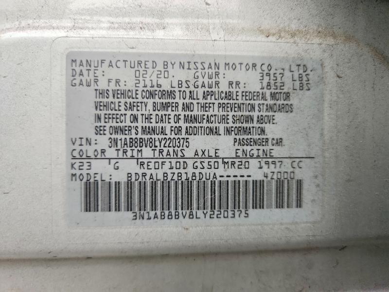 Aukcja sprzedaży 2020 Nissan Sentra, vin: 3N1AB8BV8LY220375, numer aukcji: 67209076